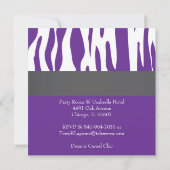 Zebra Print Sweet 16 Anniversaire Fête Invitation (Dos)