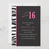 Zebra Print Sweet 16 Party Invitation (Devant)