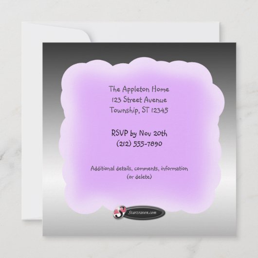 Zebra Print Teapot Tea Party invitations (Dos)