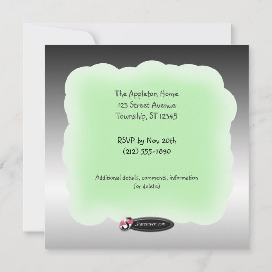 Zebra Print Teapot Tea Party invitations (Dos)