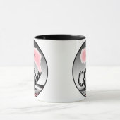 Zebra Print theepot roze gepersonaliseerde mok (Midden)