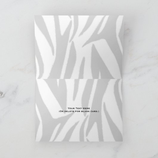 Zebra Print Verjaardag Kaart met Roze Cupcake (Binnen)