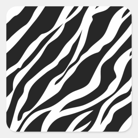 Zebra Print Vierkante Sticker (Voorkant)