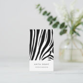  zebra print visitekaartje (Staand voorkant)