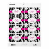 Zebra Print Waterfles Etiketten (Full Sheet)