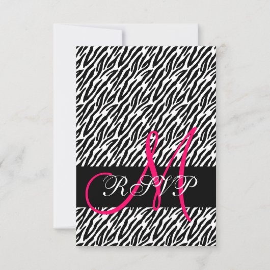 Zebra Print Wedding RSVP voor Square Invites (Voorkant)