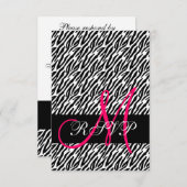 Zebra Print Wedding RSVP voor Square Invites (Voorkant / Achterkant)