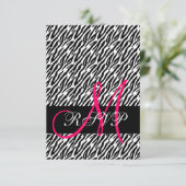 Zebra Print Wedding RSVP voor Square Invites Kaartje (Staand voorkant)