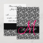 Zebra Print Wedding RSVP voor Square Invites Kaartje (Voorkant / Achterkant)