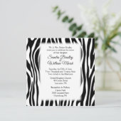 Zebra Print Wedding Uitnodiging (Staand voorkant)