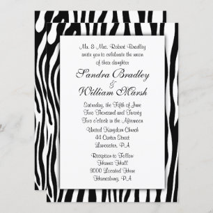 Zebra Print Wedding Uitnodiging
