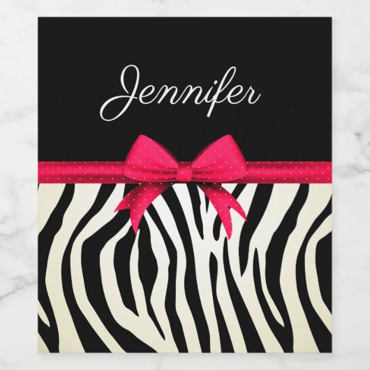 Zebra Print Wijn Etiket (Enkel label)