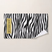 Zebra Print, Zebra, Noir Et Blanc, Votre Nom (Serviette à main)