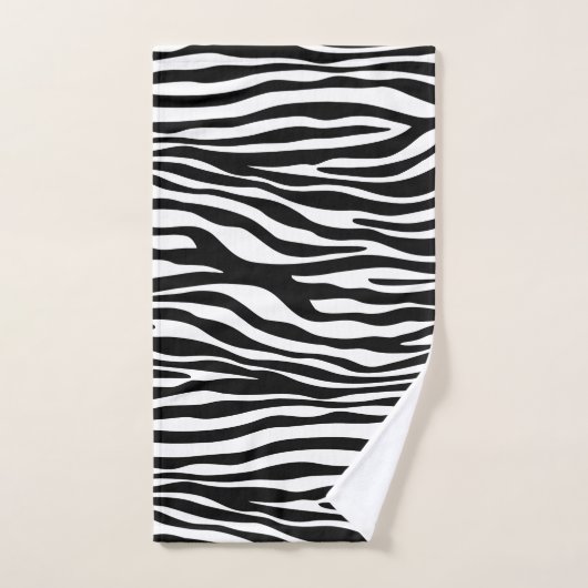Zebra Print, Zebra Stripes, Noir Et Blanc (Serviette à main)