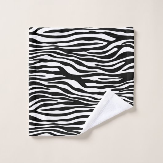 Zebra Print, Zebra Stripes, Noir Et Blanc (Gant de toilette)