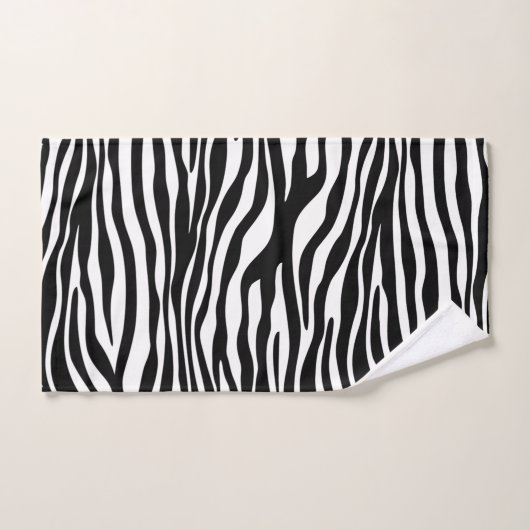 Zebra Print, Zebra Stripes, Noir Et Blanc (Serviette à main)