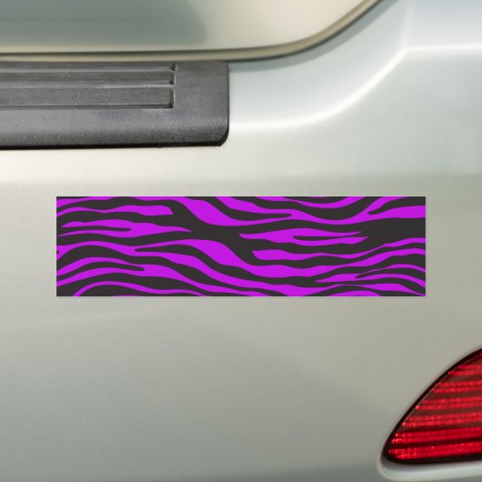 Zebra Print, Zebra Stripes, Paars Zebra, Oerwoud Bumpersticker (Op auto)