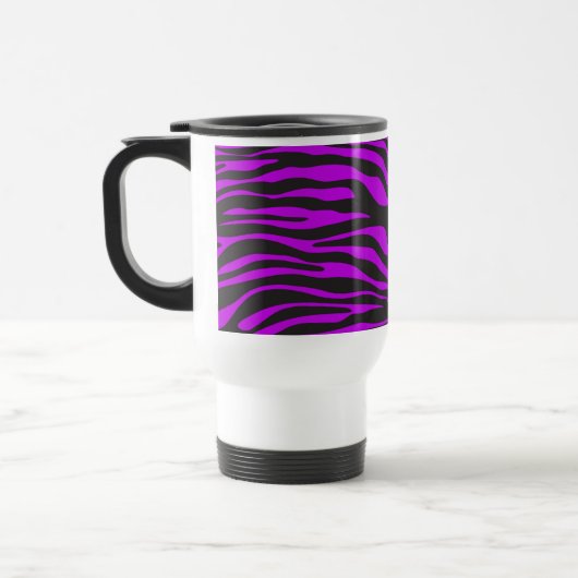 Zebra Print, Zebra Stripes, Paars Zebra, Oerwoud Reisbeker (Links)