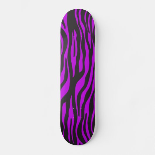 Zebra Print, Zebra Stripes, Paars Zebra, Oerwoud Skateboard (Voorkant)