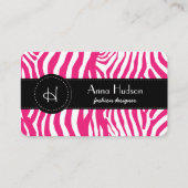 Zebra Print, Zebra Stripes, Roze Zebra Visitekaartje (Voorkant)