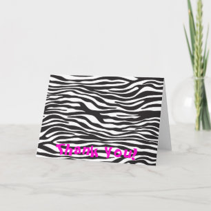 Zebra Print, Zebra Stripes, zwart en wit Bedankkaart