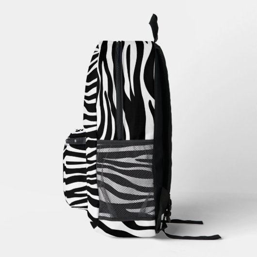 Zebra Print, Zebra Stripes, zwart en wit Bedrukte Rugzak (Rechts)