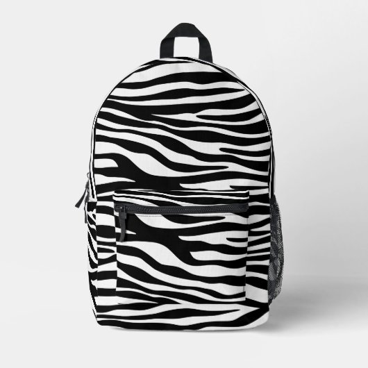 Zebra Print, Zebra Stripes, zwart en wit Bedrukte Rugzak (Voorkant)