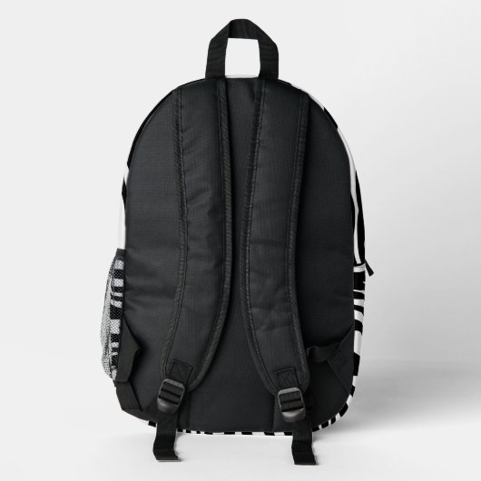 Zebra Print, Zebra Stripes, zwart en wit Bedrukte Rugzak (Achterkant)