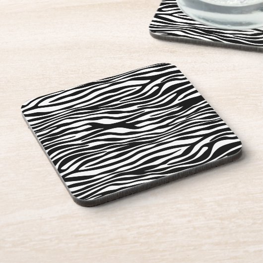 Zebra Print, Zebra Stripes, zwart en wit Bier Onderzetter (Linkerzijde)