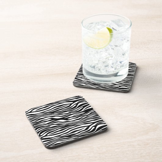 Zebra Print, Zebra Stripes, zwart en wit Bier Onderzetter (Rechterzijde)
