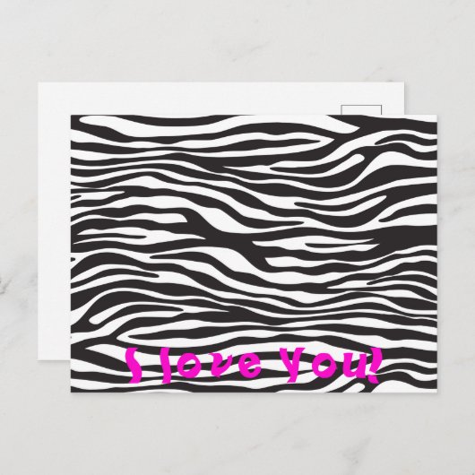 Zebra Print, Zebra Stripes, zwart en wit Briefkaart (Voorkant / Achterkant)
