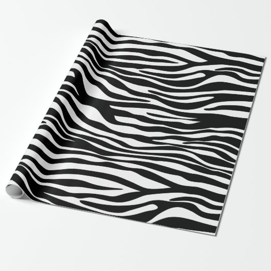 Zebra Print, Zebra Stripes, zwart en wit Cadeaupapier (Uitgerold)