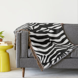 Zebra Print, Zebra Stripes, zwart en wit Deken