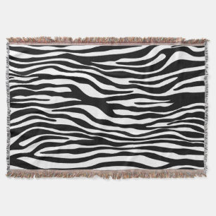 Zebra Print, Zebra Stripes, zwart en wit Deken