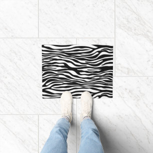 Zebra Print, Zebra Stripes, zwart en wit Deurmat