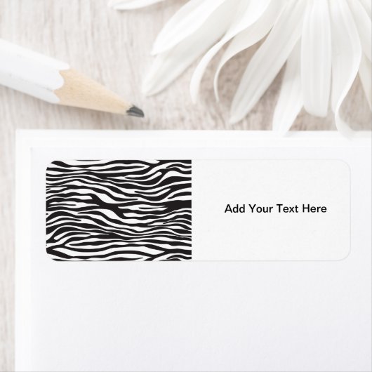 Zebra Print, Zebra Stripes, zwart en wit Etiket (Insitu)
