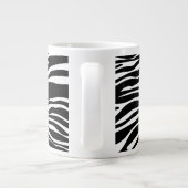 Zebra Print, Zebra Stripes, zwart en wit Extra Grote Beker (Achterkant)