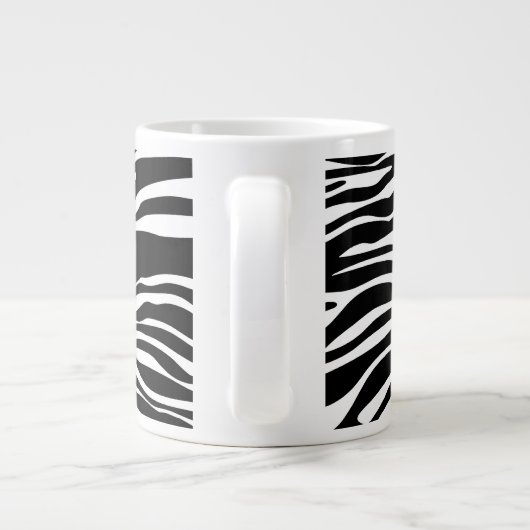 Zebra Print, Zebra Stripes, zwart en wit Extra Grote Beker (Achterkant)