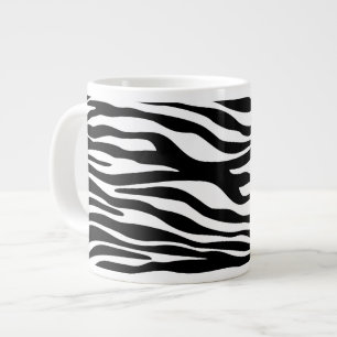 Zebra Print, Zebra Stripes, zwart en wit Extra Grote Beker