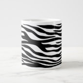 Zebra Print, Zebra Stripes, zwart en wit Extra Grote Beker (Voorkant)