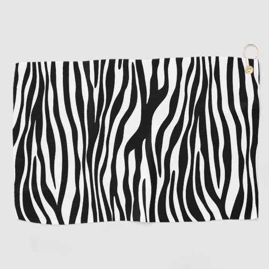 Zebra Print, Zebra Stripes, zwart en wit Golfhanddoek (Horizontaal)