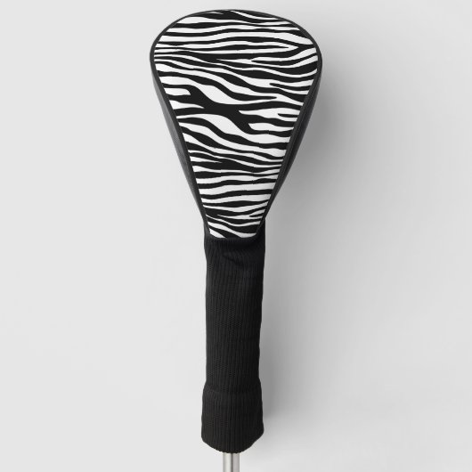 Zebra Print, Zebra Stripes, zwart en wit Golfheadcover (Voorkant)