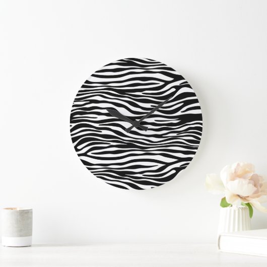 Zebra Print, Zebra Stripes, zwart en wit Grote Klok (Huis)