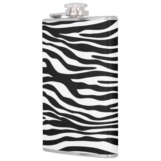 Zebra Print, Zebra Stripes, zwart en wit Heupfles (Links)