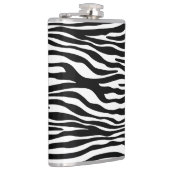 Zebra Print, Zebra Stripes, zwart en wit Heupfles (Rechts)