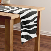 Zebra Print, Zebra Stripes, zwart en wit Korte Tafelloper (Voorbeeld)