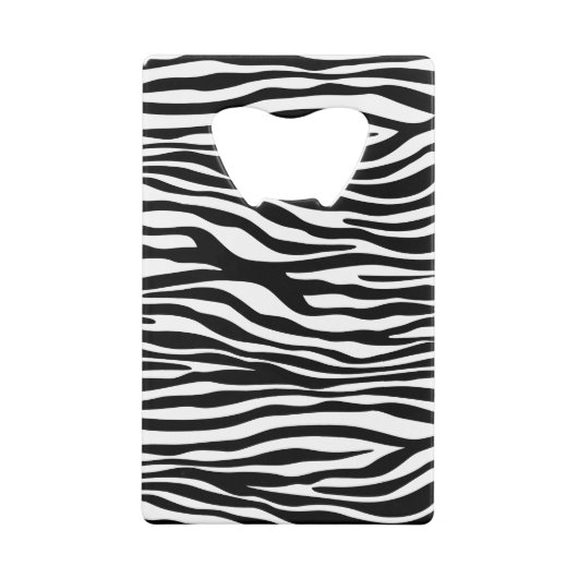 Zebra Print, Zebra Stripes, zwart en wit Kredietkaart Flessenopener (Achterkant)