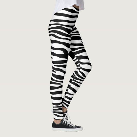 Zebra Print, Zebra Stripes, zwart en wit Leggings (Rechts)