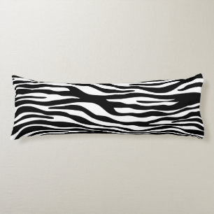 Zebra Print, Zebra Stripes, zwart en wit Lichaamskussen