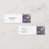 Zebra Print, Zebra Stripes, zwart en wit Mini Visitekaartje (Voorkant / Achterkant)